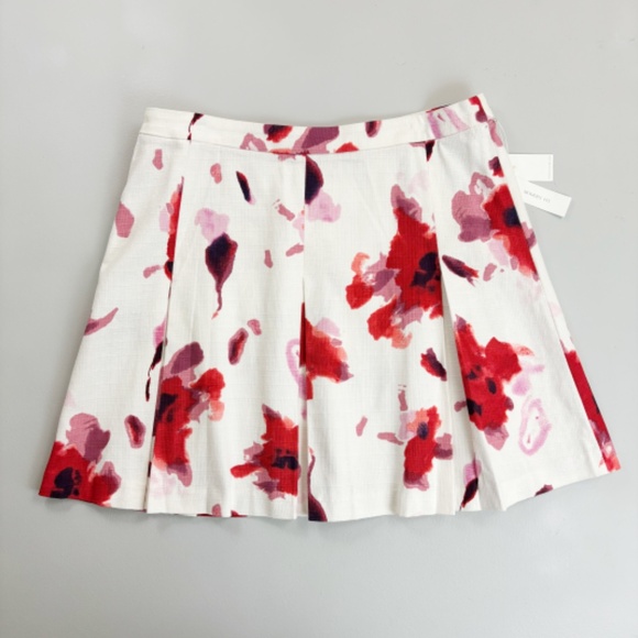 DALIA Floral Skirt SZ 14 NWT Pleated A-Line Modern Fit White Pink Romantic - Picture 1 of 11